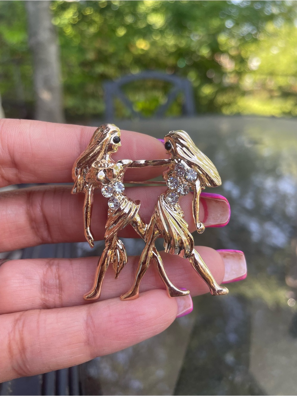 Gemini Brooch with Crystal Accents